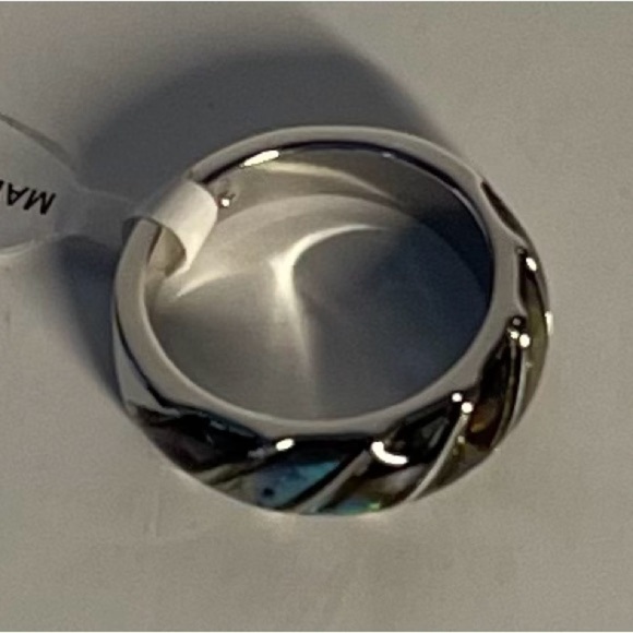 NEW Silver and Blue Spiral Inlay Ring - Picture 5 of 5